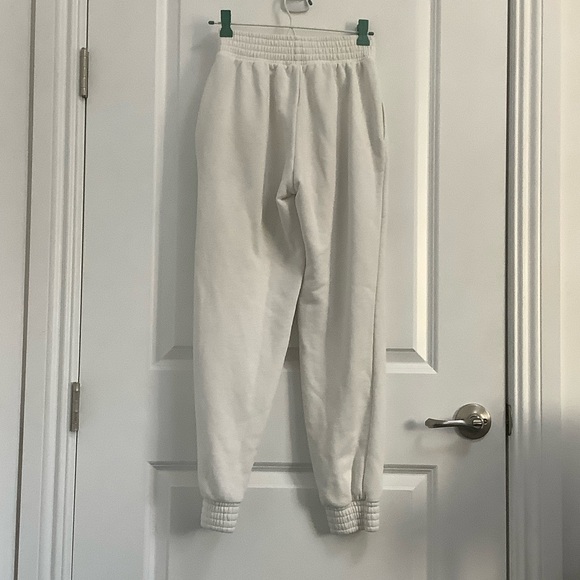 Women's White Graphic Jogger Pants, Size S - Picture 5 of 6
